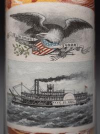 An Impressive Masterwork Andrew Clemens (American, 1857-1894) Labeled Sand Bottle