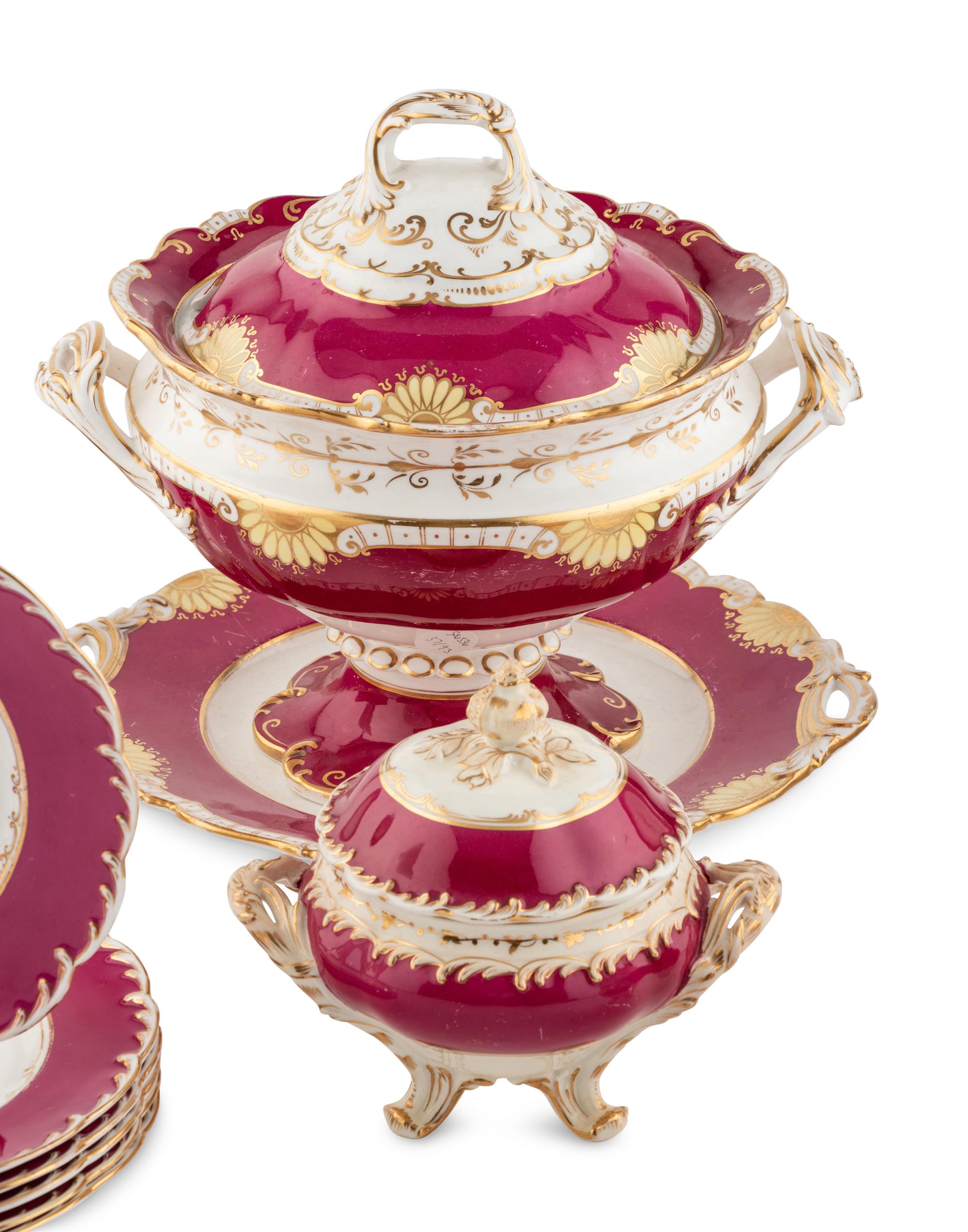 An English Porcelain Dinner Service