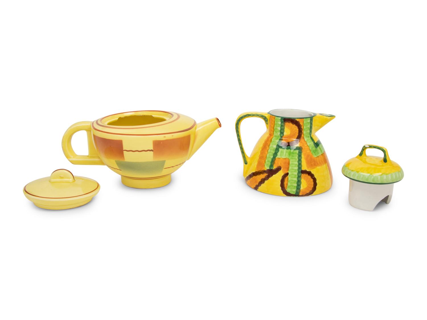 A Teapot and Coffee Pot, c. 1930 Schramberg Majolikafabrik, Germany