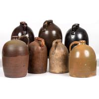 Seven Stoneware Jugs
