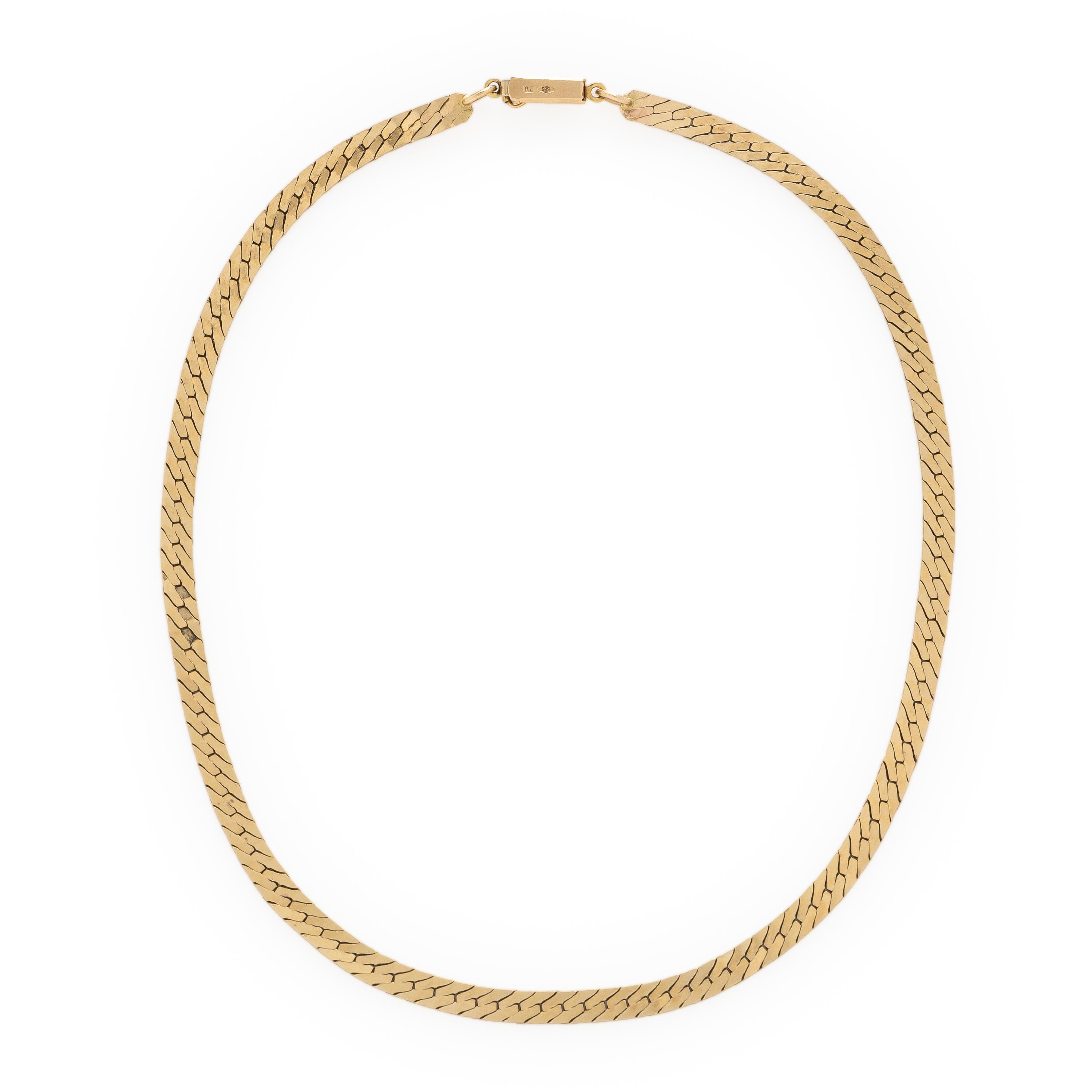 Yellow Gold Herringbone Necklace
