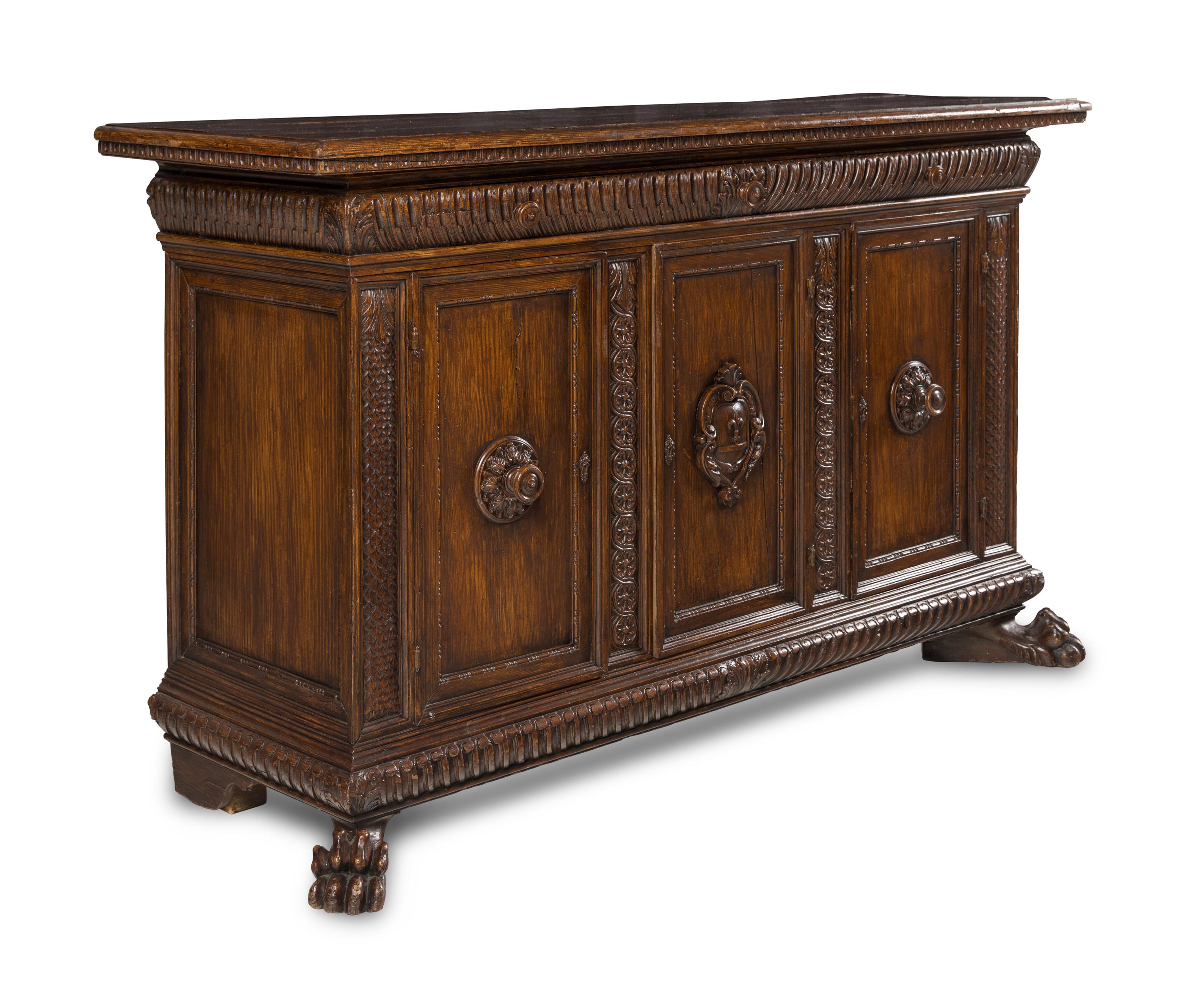 An Italian Baroque Grain-Painted Console Cabinet
