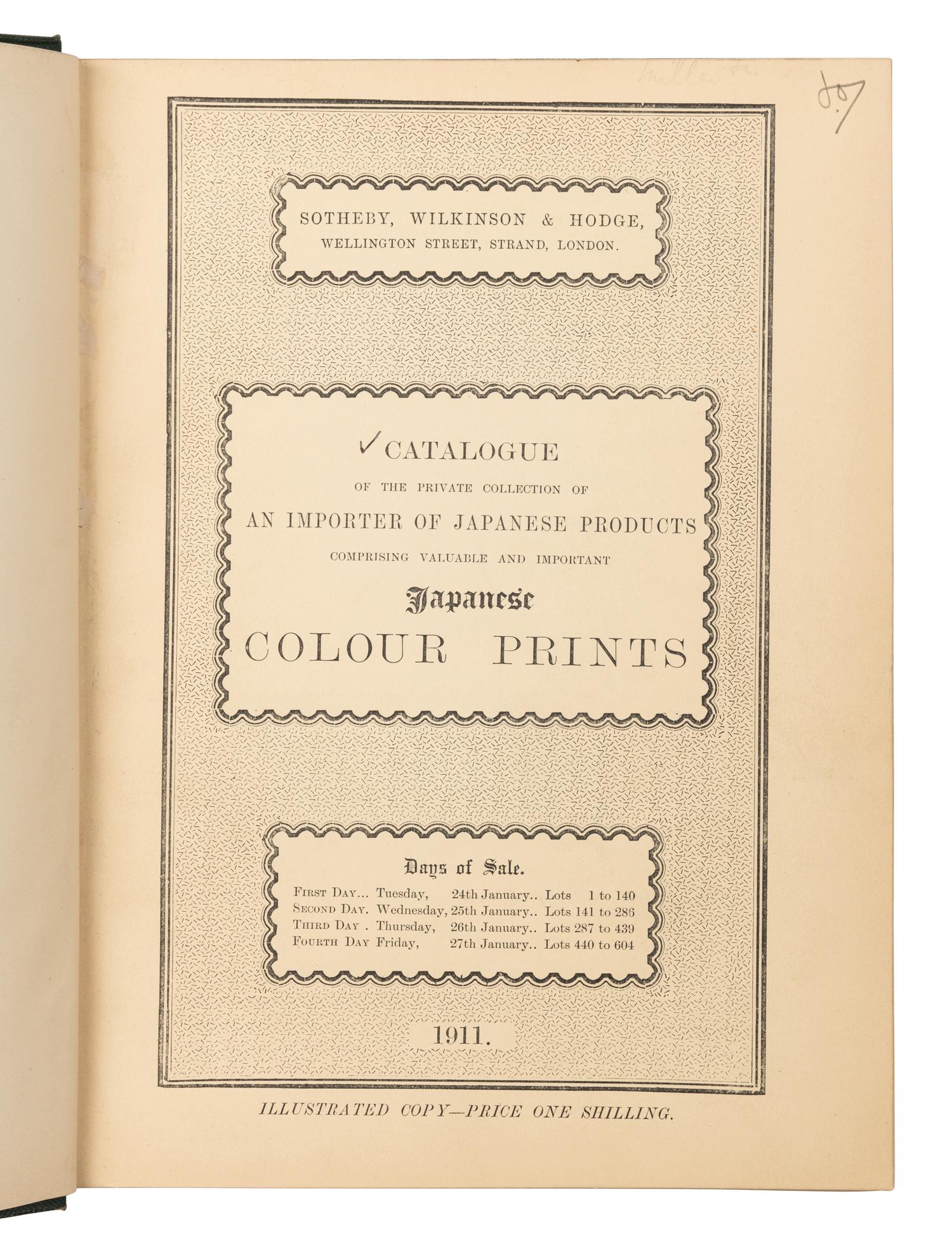 [SOTHEBY'S] A group of Japanese Prints and Drawings catalogues from Sotheby's, comprising: