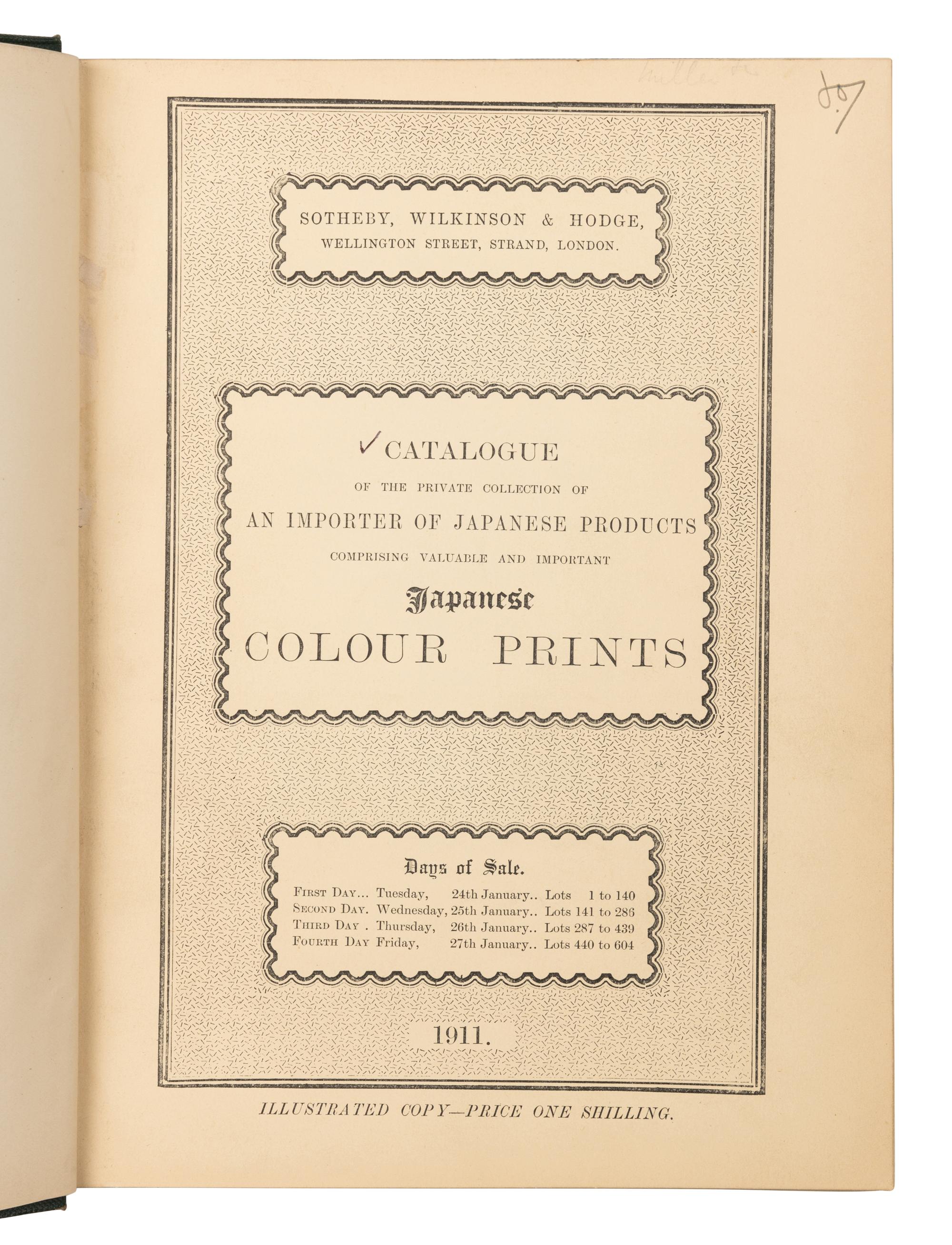 [SOTHEBY'S] A group of Japanese Prints and Drawings catalogues from Sotheby's, comprising: