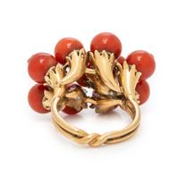 Coral and Yellow Gold Ring