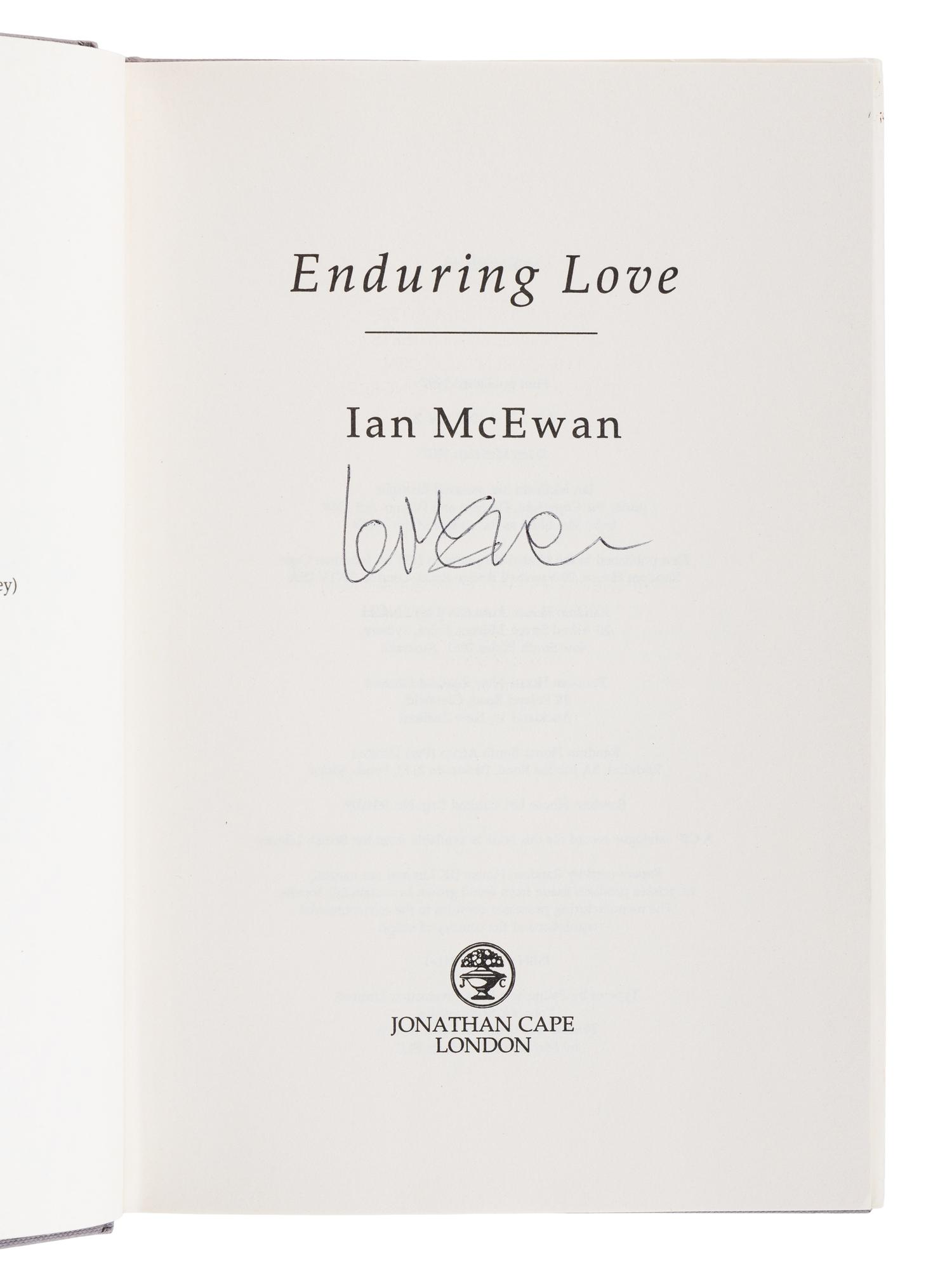 McEWAN, Ian (b. 1948). Enduring Love . London: Jonathan Cape, 1997.