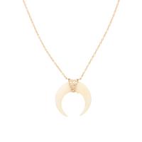 YELLOW GOLD, DIAMOND AND BONE NECKLACE AND BRACELET