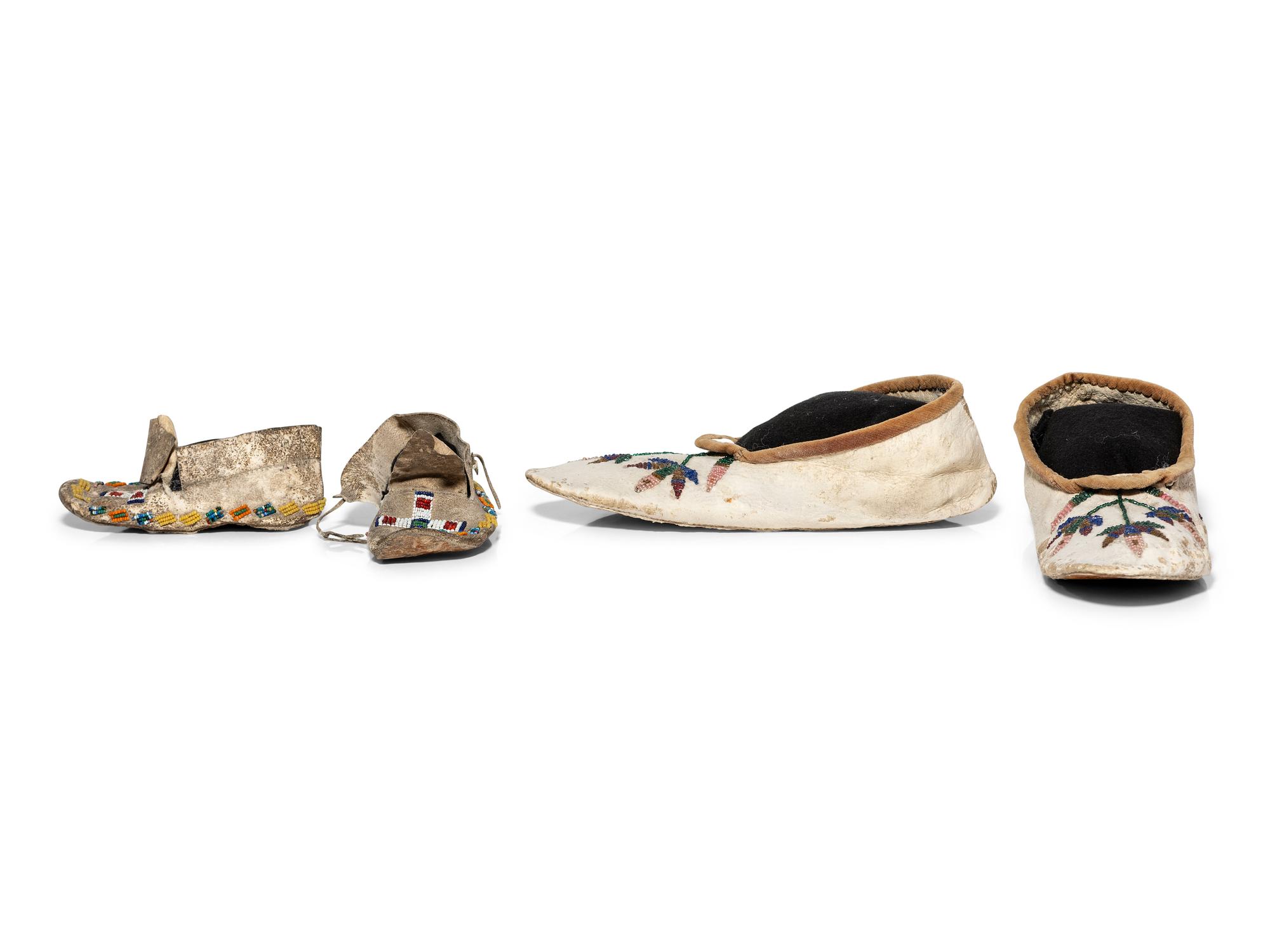 Plains Beaded Hide Moccasins