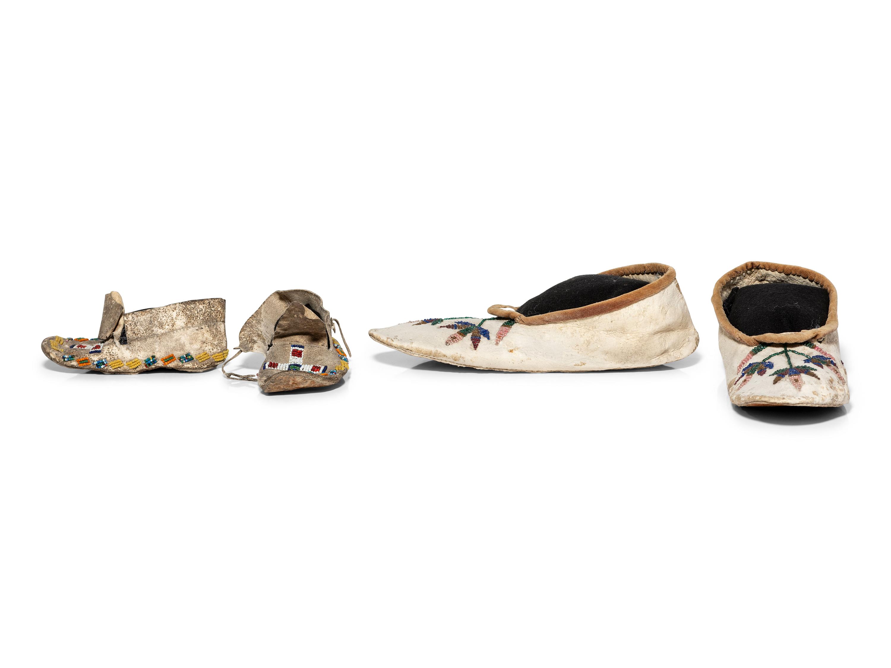 Plains Beaded Hide Moccasins