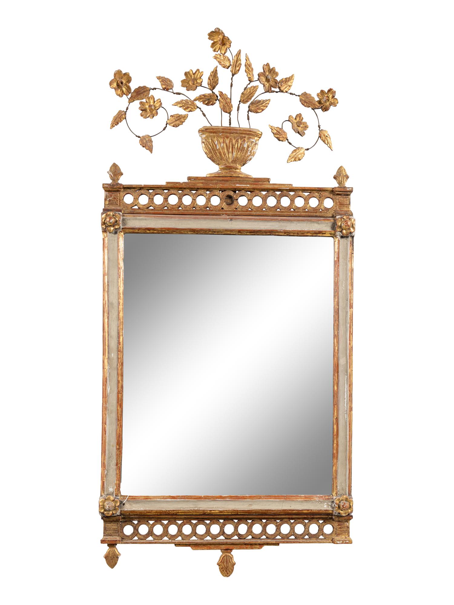 An Italian Painted and Parcel-Gilt Mirror