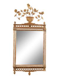 An Italian Painted and Parcel-Gilt Mirror