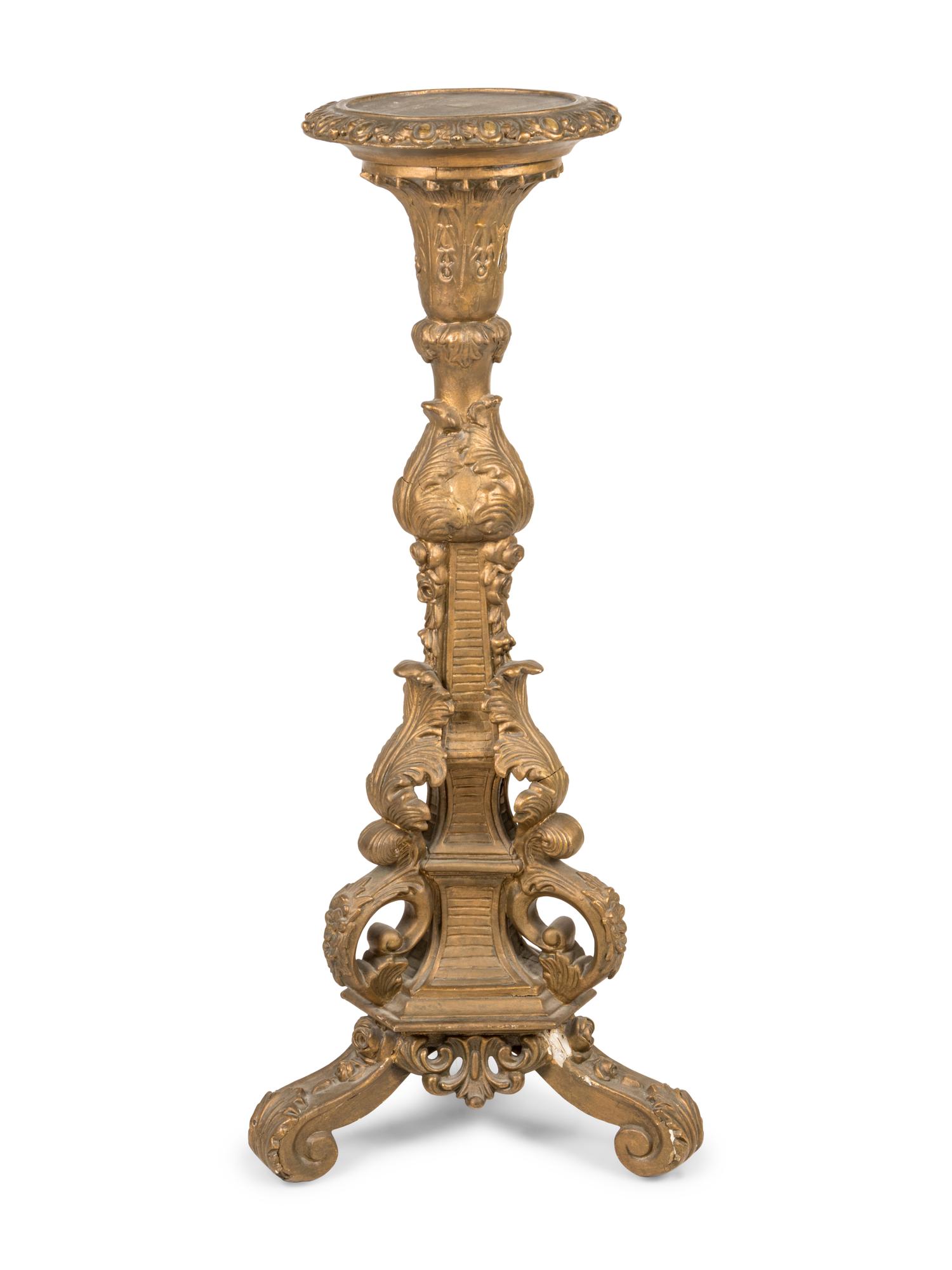 A Neoclassical Giltwood Pedestal