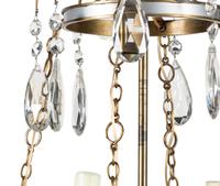 A French Brass and Glass Twelve-Light Chandelier with a Bell-Form Lantern