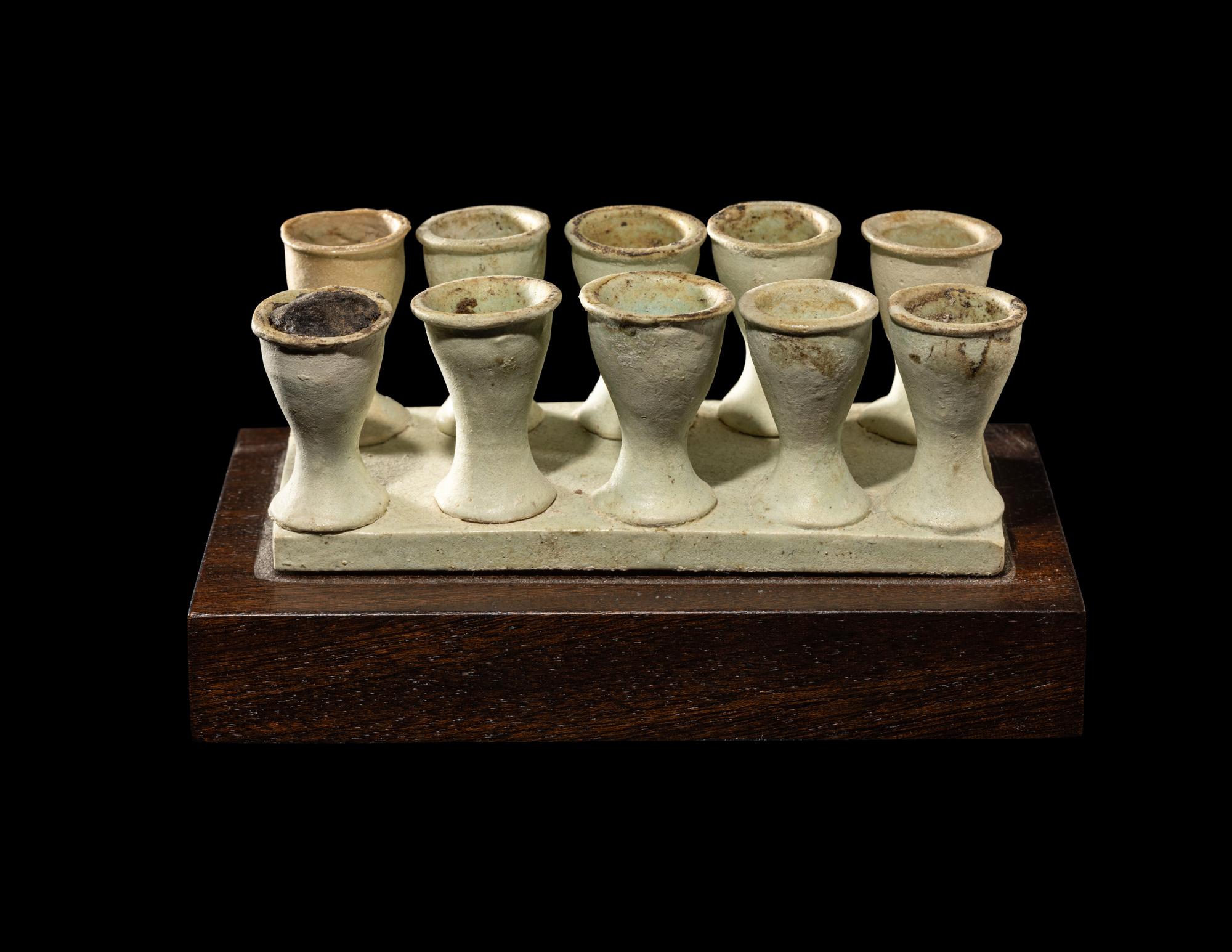 An Egyptian Faience Model Offering Tray