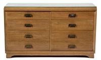 An American Modern Eight Drawer Low Chest Height 33 1/2 x width 57 3/4 x depth 20 inches. — 20TH CENTURY
