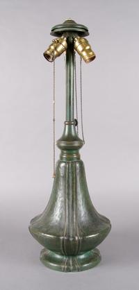 An American Bronze Lamp Base, Bradley and Hubbard, Height 28 1/2 inches.