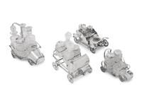 A Group of Four Silver-Plate Automotive Themed Cruet Sets