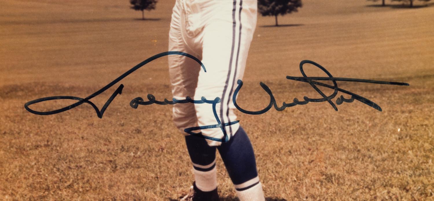 A Group of Johnny Unitas and Bart Starr Signed Autograph Photographs (Beckett Authentication Services Letters),