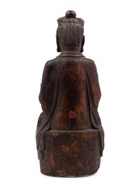 A Chinese Carved Wood Seated Buddha Figure