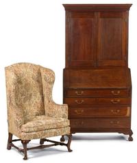 Queen Anne mahogany easy chair probably massachusetts, 18th century