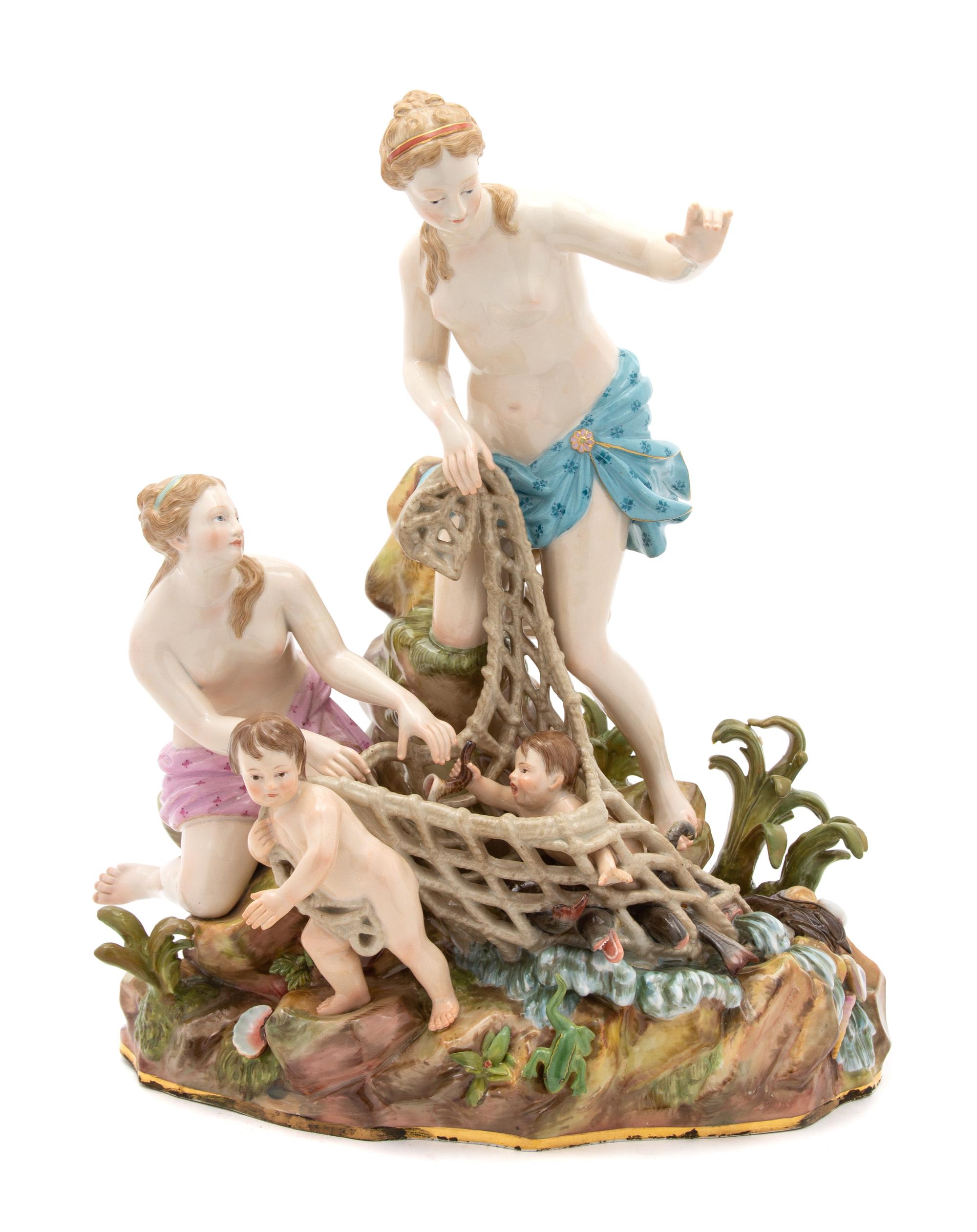 A Meissen Porcelain Figural Group Height 13 inches. — 19TH CENTURY