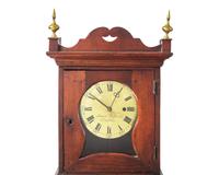 A Federal Brass Dial Cherrywood Shelf Clock