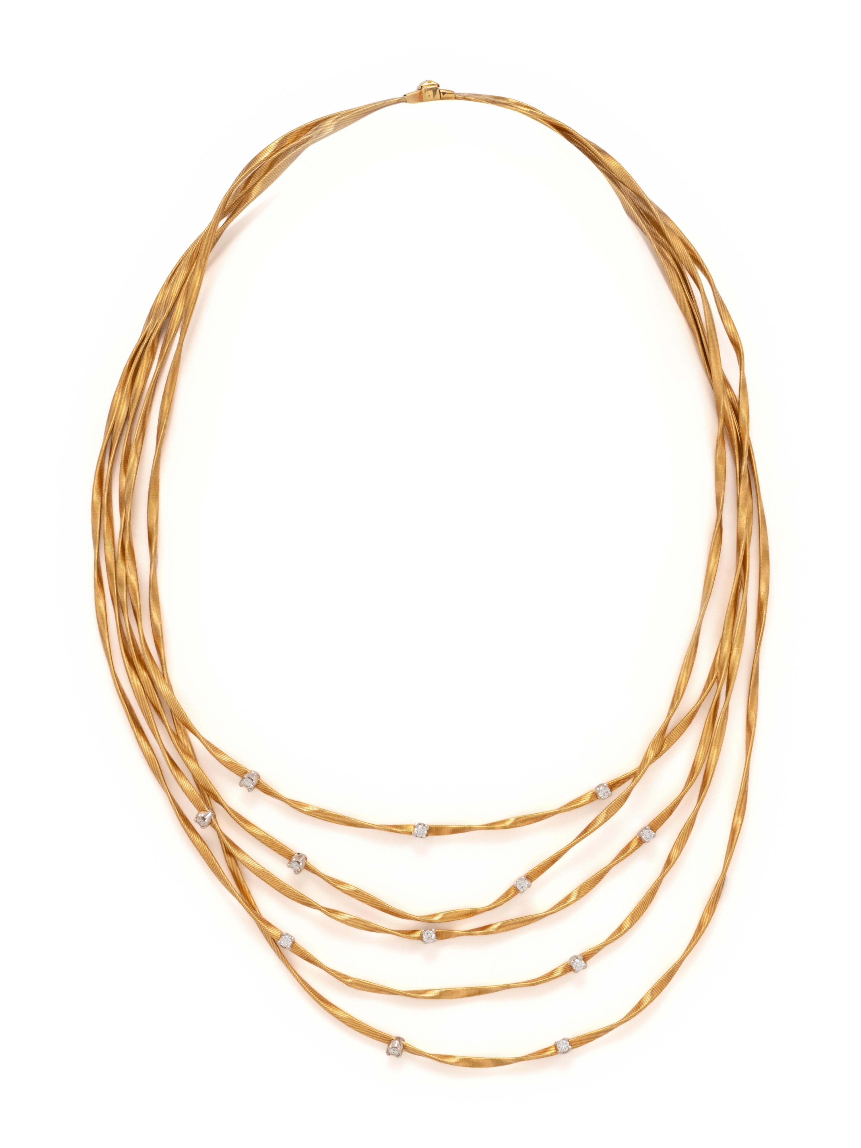 MARCO BICEGO, YELLOW GOLD AND DIAMOND NECKLACE