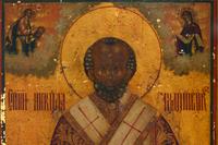 A Russian Painted Icon Depicting St. Nicholas