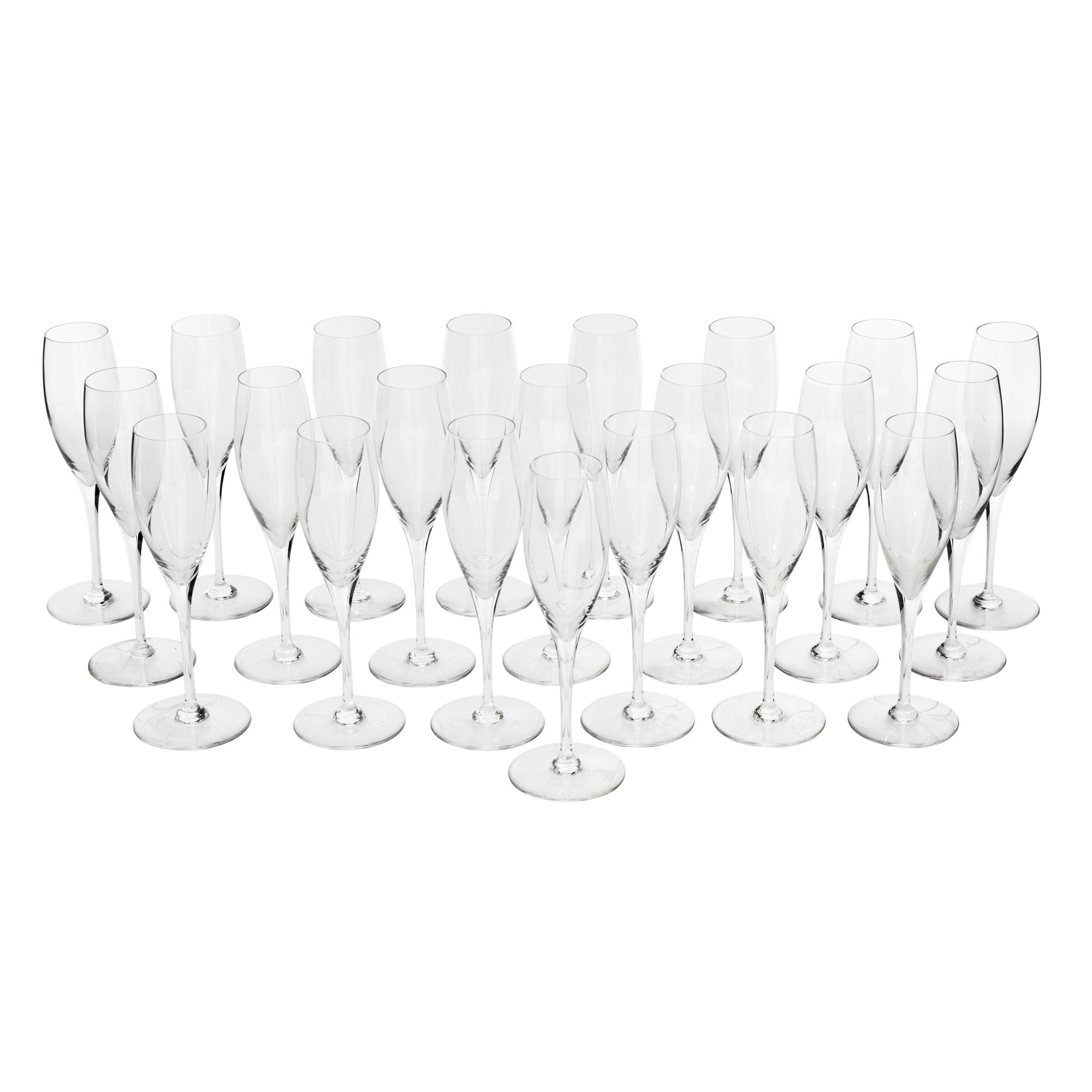 A Set of Twenty-Two Baccarat Glass Champagne Flutes