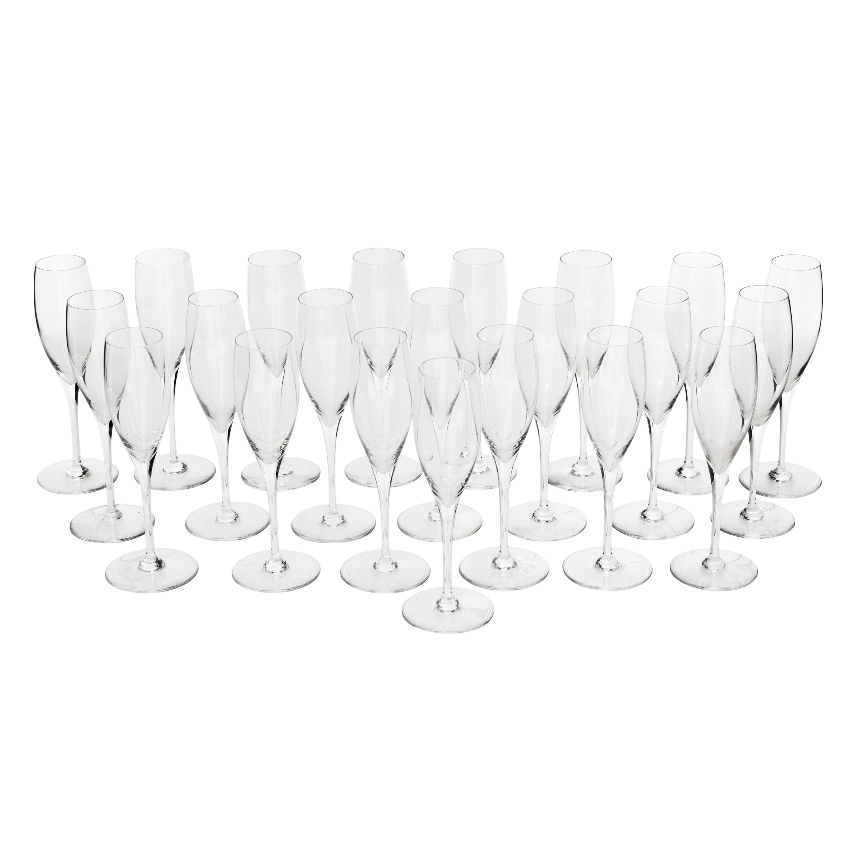 A Set of Twenty-Two Baccarat Glass Champagne Flutes