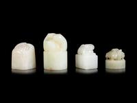 Four Chinese Celadon Jade Seals