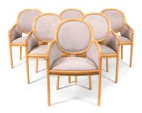 A Set of Six Brickell Dining Chairs Height 35 x width 23 x depth 21 inches.