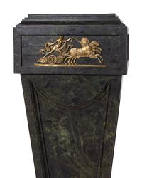 An Empire Style Gilt Metal Mounted Faux Marble Pedestal