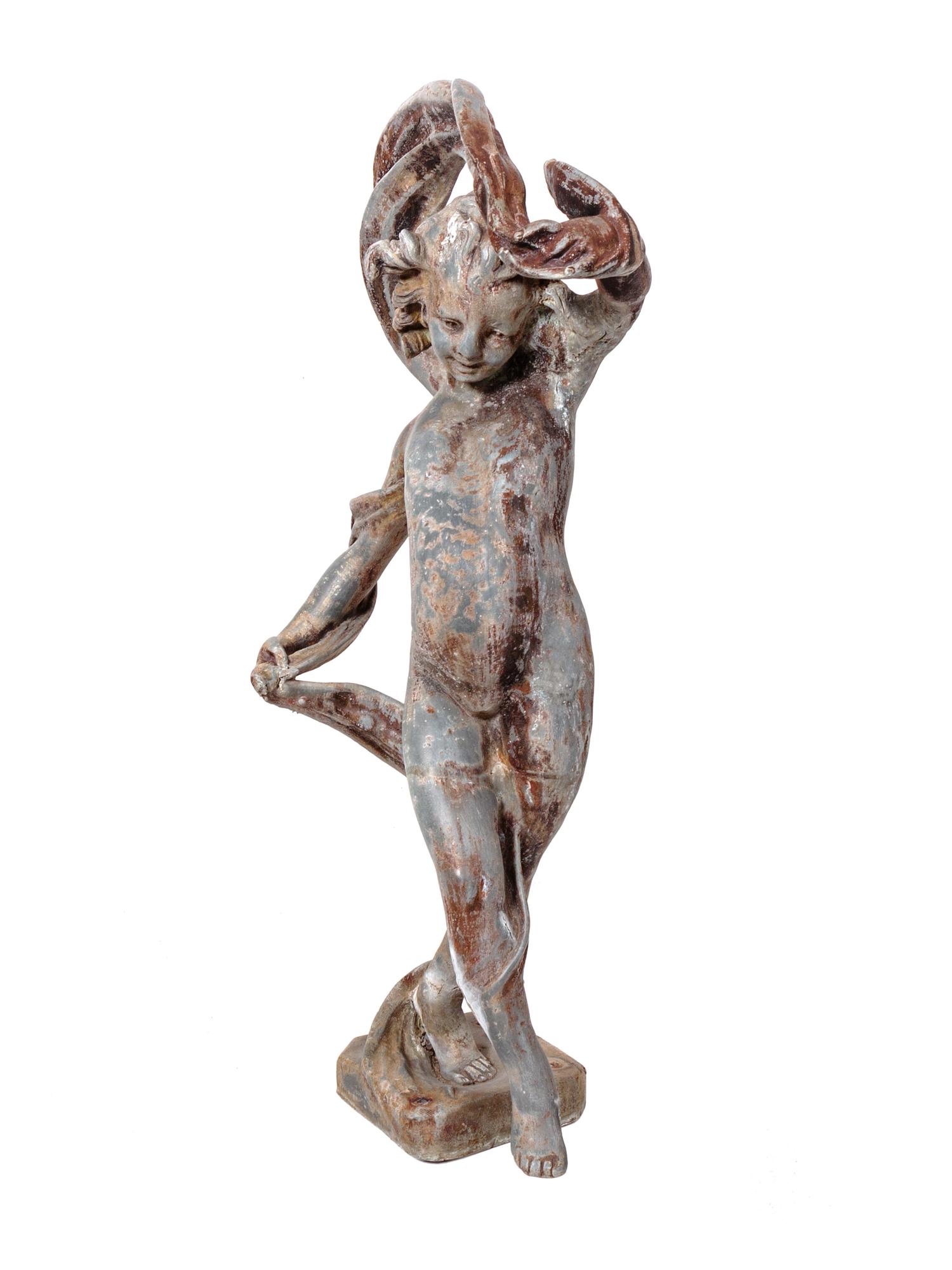 A Cast Lead Fountain Statue