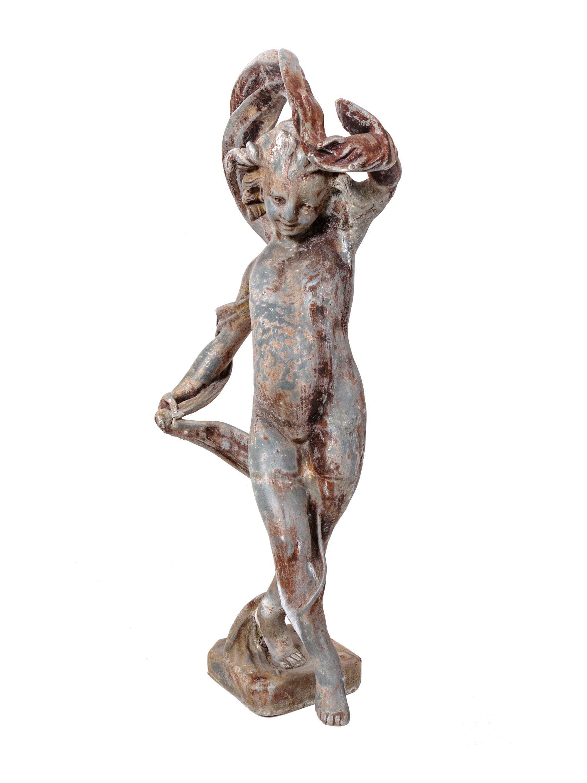 A Cast Lead Fountain Statue