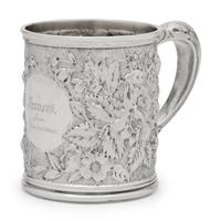 An American Silver Repousse Mug