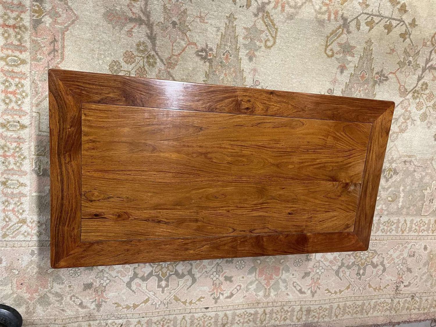 A Chinese Ming dynasty style carved hardwood low table 明式硬木矮方桌