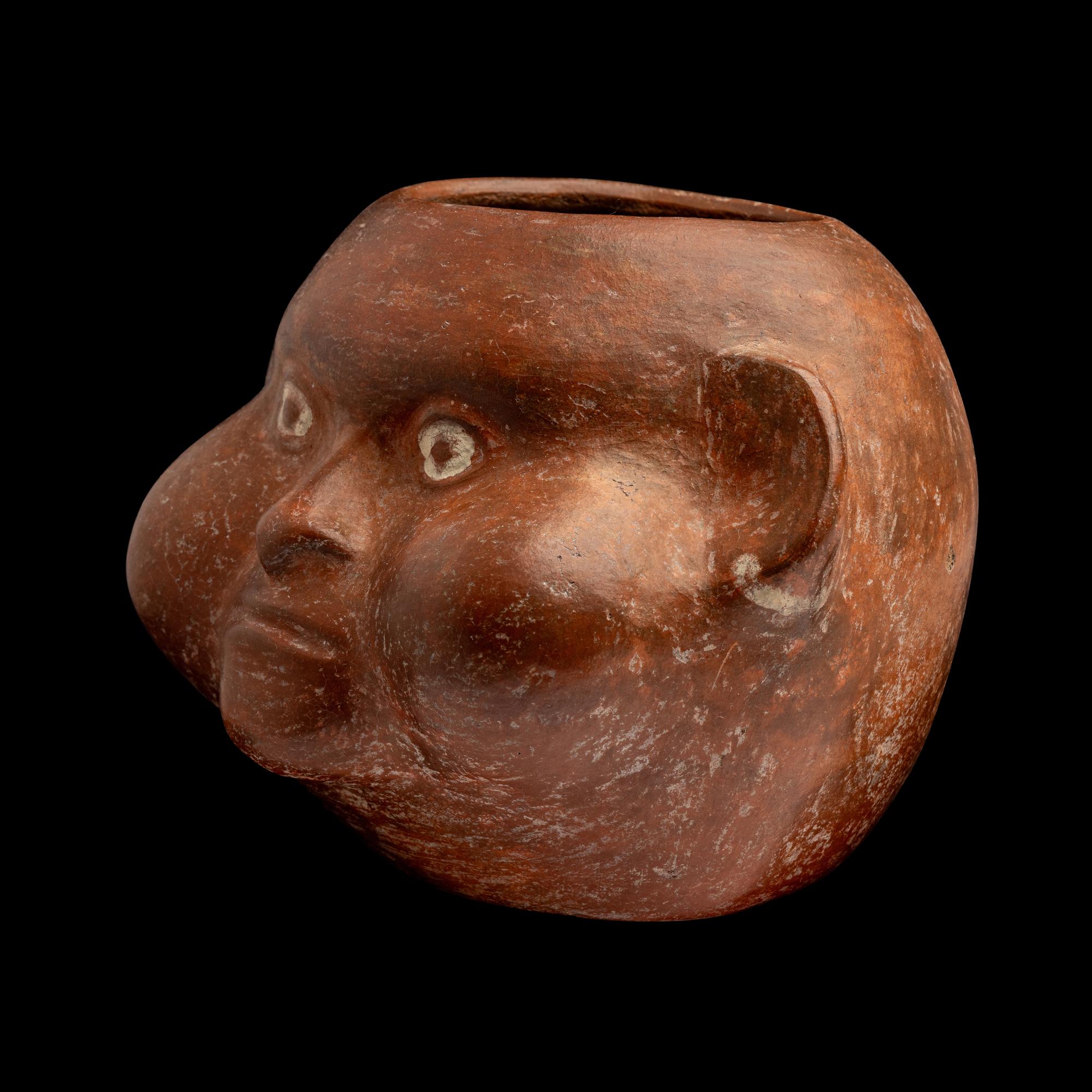 A Moche Head Vessel