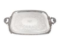 An English Silverplated Two-Handled, Footed Tray — EARLY 20TH CENTURY