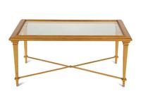A Neoclassical Style Gilt Painted Coffee Table with Inset Glass Top — 20th Century