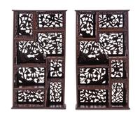 A Pair of Hardwood Displaying Cabinets