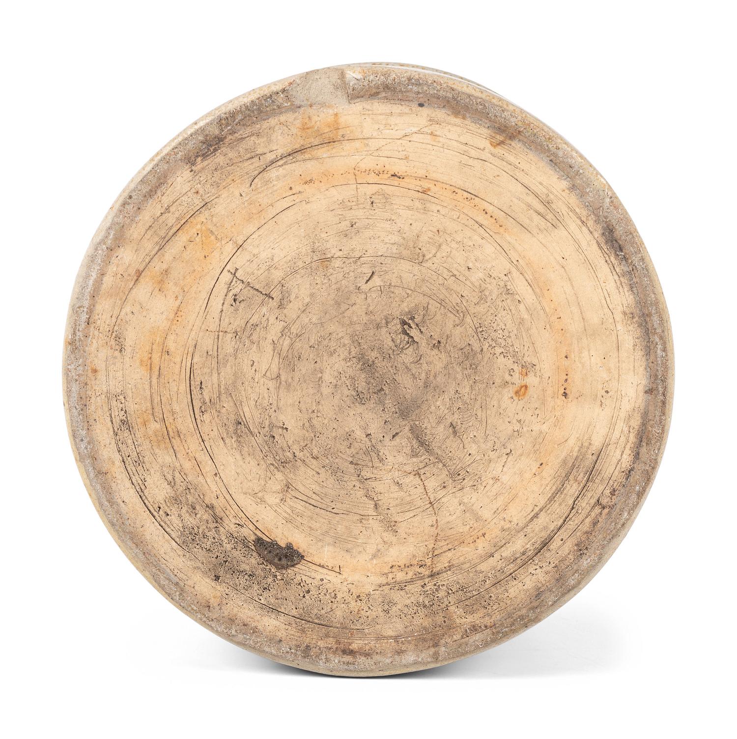 An Ohio Script Decorated Four Gallon Stoneware Crock