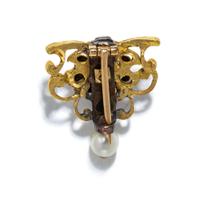 ANTIQUE, RENAISSANCE STYLE, DIAMOND AND PEARL BROOCH