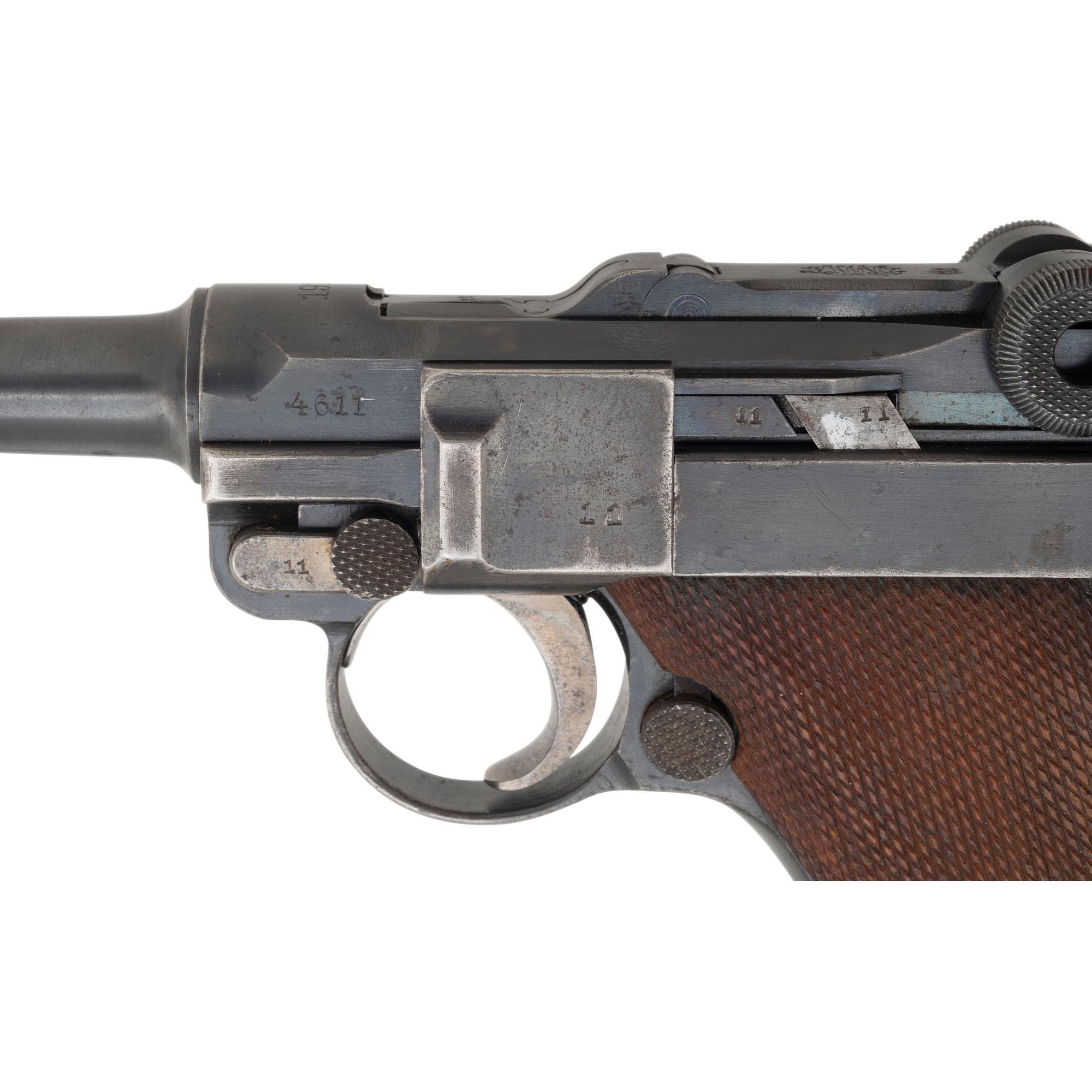 **WWI Era 1916 Dated DWM Luger with Non-Matching Holster