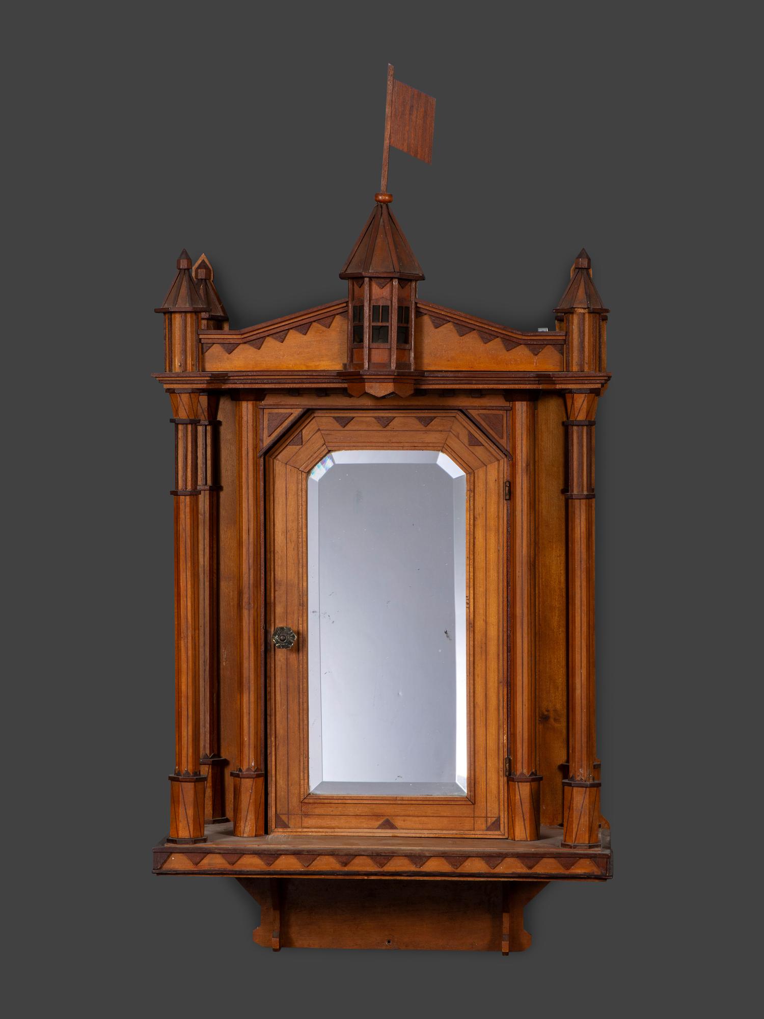 An Architectural Inlaid Hanging Cabinet