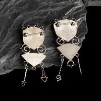 Shawn Blue Jacket (Shawnee, b. 1962) — Sterling Silver and Tourmaline Pins with Gold Accents