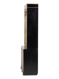A Regency Black Lacquered and Parcel Gilt Vernis Martin Decorated Step-Back Cabinet