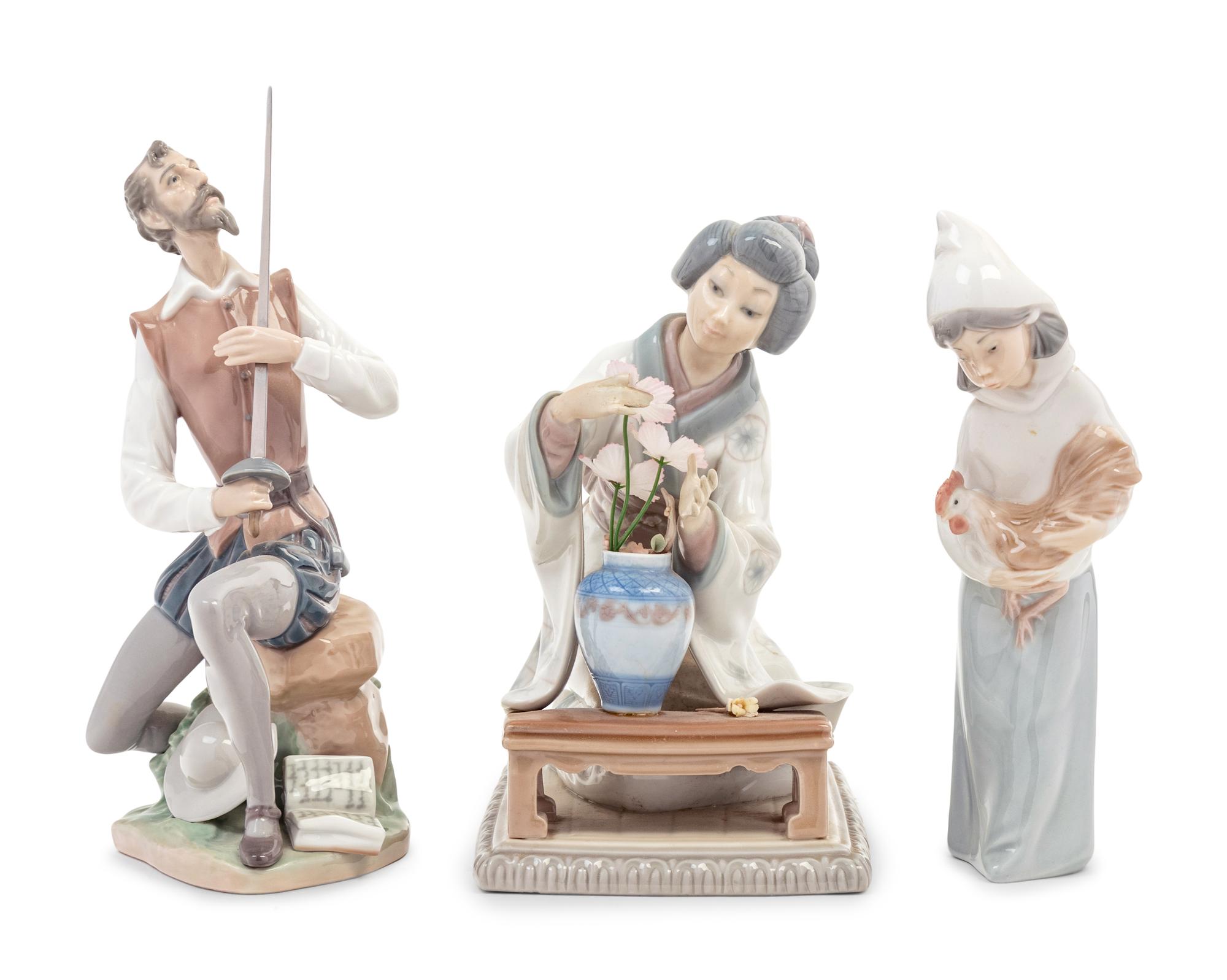 Three Lladro Porcelain Figures