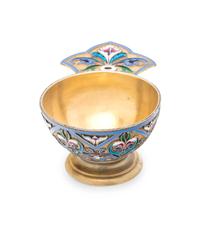 A Russian Silver-Gilt and Shaded Enamel Charka