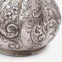 A sterling silver repoussé after-dinner coffeepot Durgin, Concord, NH, late 19th century